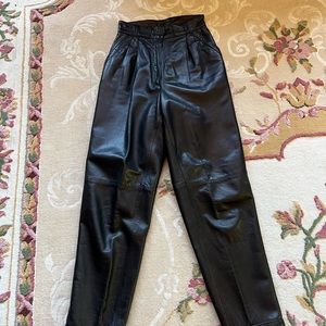 Gianni Versace Vintage Authentic Black Leather Pants